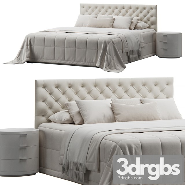 Tufted Beige Headboard Bed