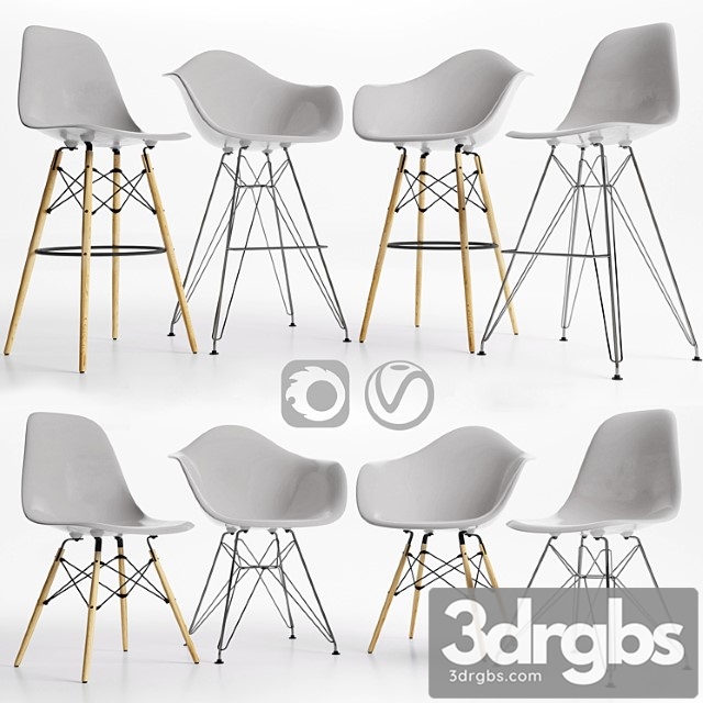 Eames Plastic Side Chairs Gray