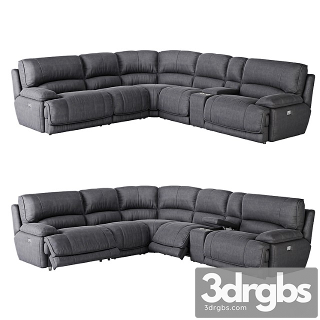 American signature furniture mario 6 piece dual-power reclining sectional 2