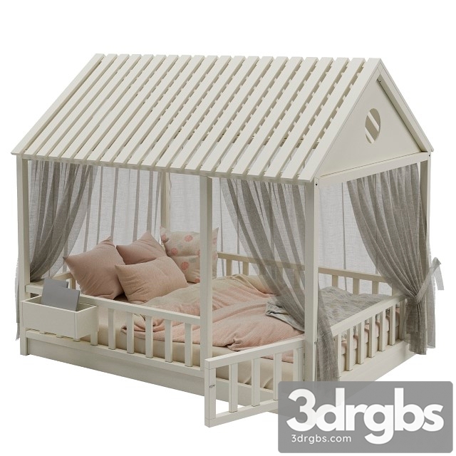 Children Bed With Columns No 3