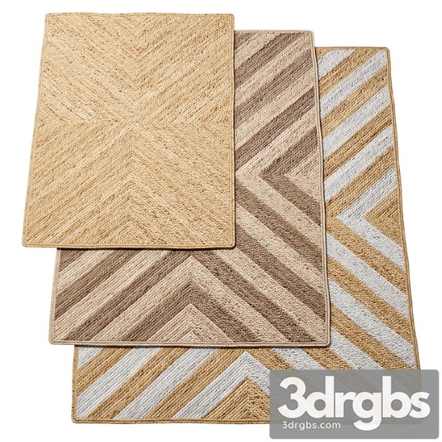 Natural x-shape braided jute rug