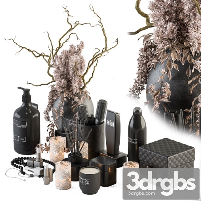 Bathroom Accessory Set With Dried Plants Set 21