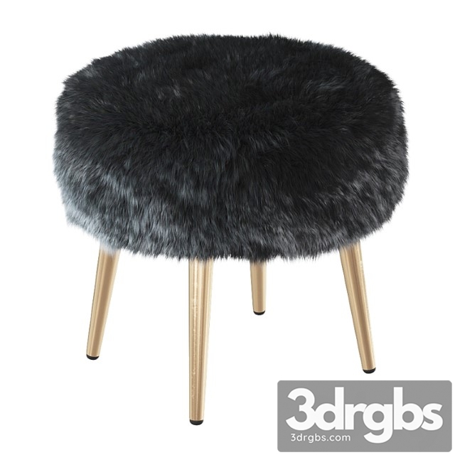 Round chair black fur 2