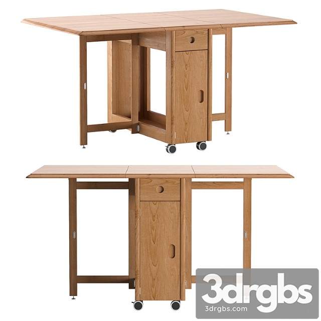 Modern space saving solid wood folding dining table 2