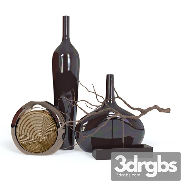 Vase Decorative set 2 (3 vases and line)