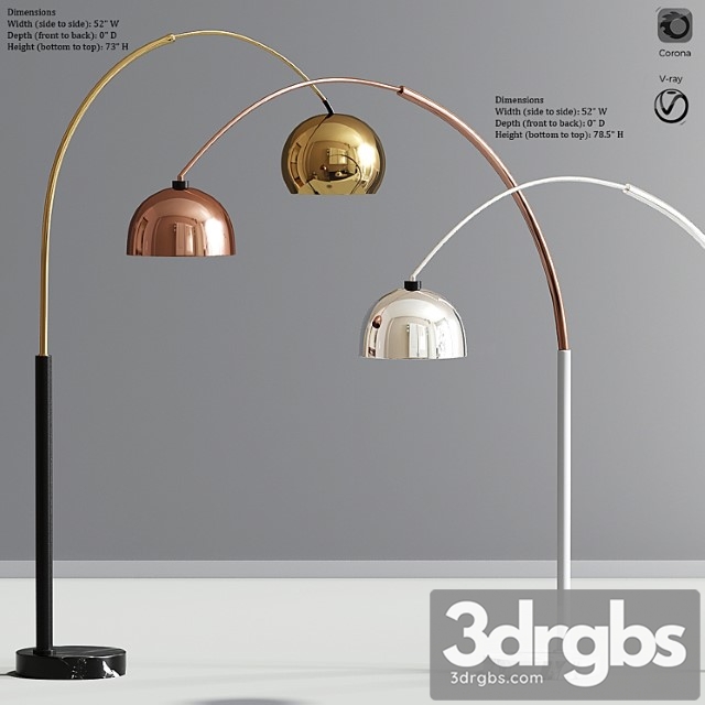 Modern arc floor lamp set 02