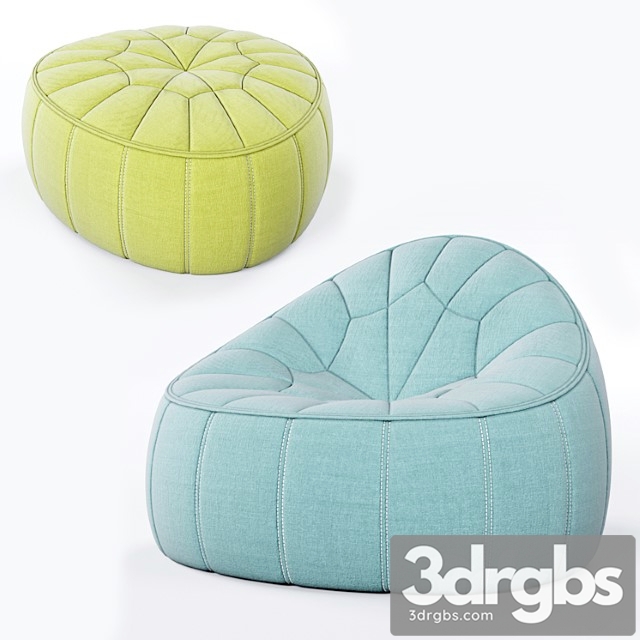 Ligne roset ottoman and footstool 2