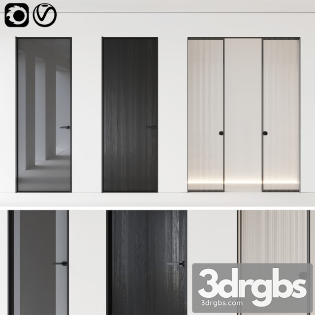 Aladin Swing Mono and Pocket Door by Glas Italia Set 01