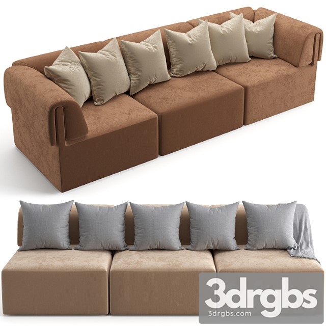 Gubi wonder sofa 3 seater with, without armrest
