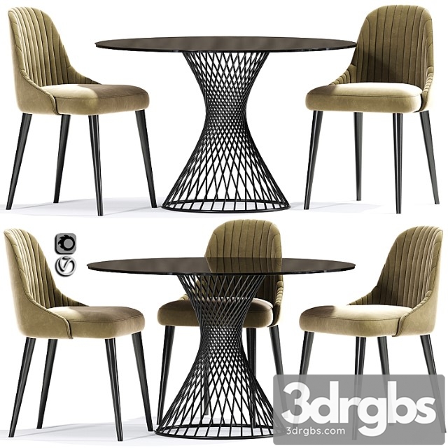 Calligaris vortex table and strip chair 2