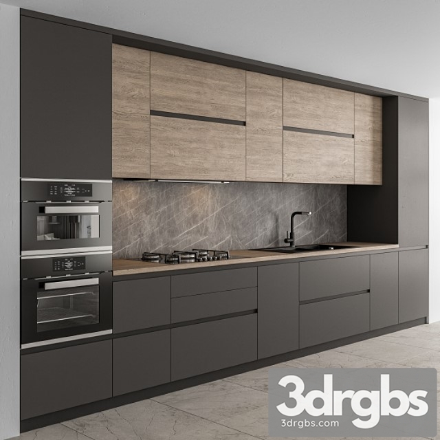 Kitchen Modern Black and Wood 65