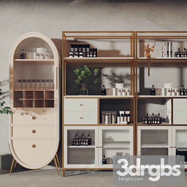 Modern Cosmetic Store Container Shelves