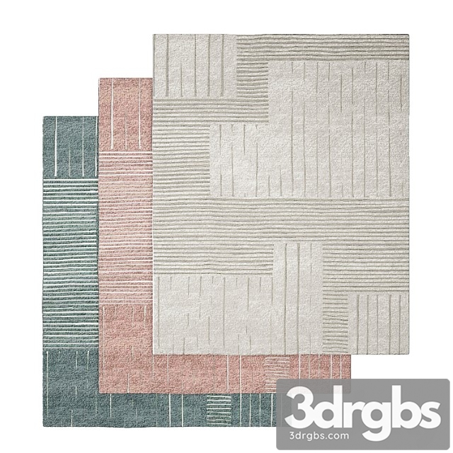 Painted mixed stripes rug