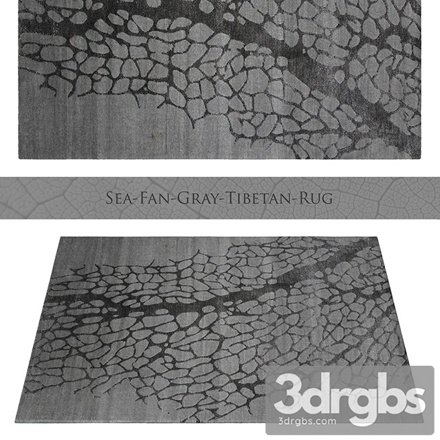 Sea Fan Gray Tibetan Rug