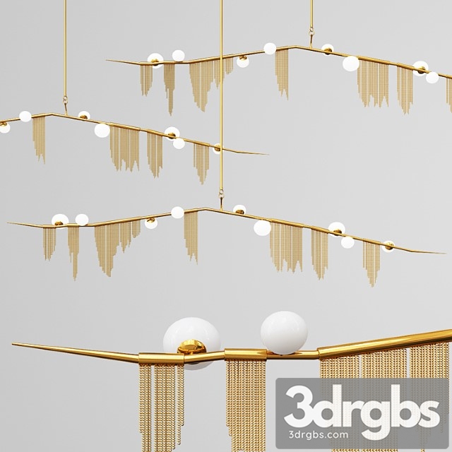 Cherry bomb fringe chandelier 9 lights