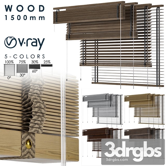 Wood blind 1500mm-vray