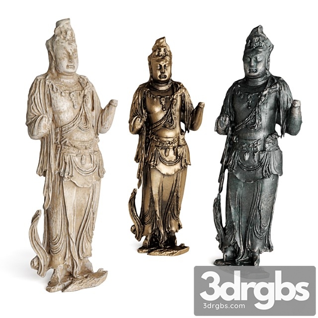 Standing buddha bodhisattva sculpture