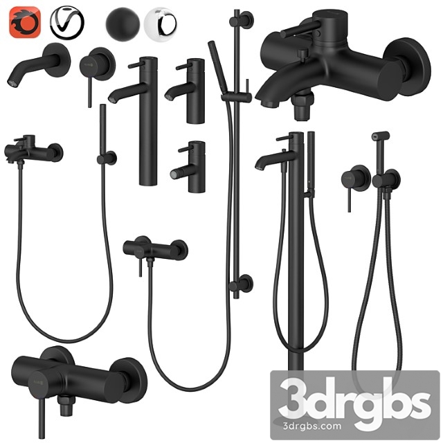 Kludi Set 2 Bozz S with Adjustable Installation for Showers