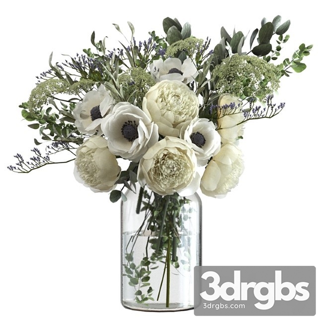 Bouquet With Flowers And Eucalyptus