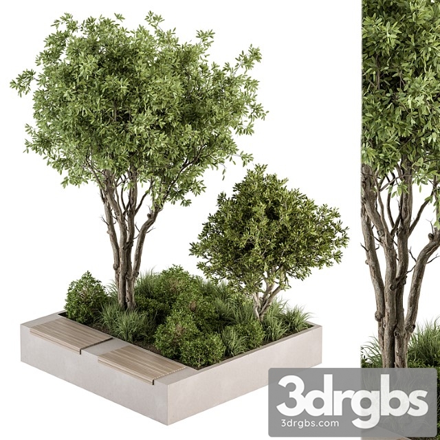 Urban Furniture Bench With Plants 45