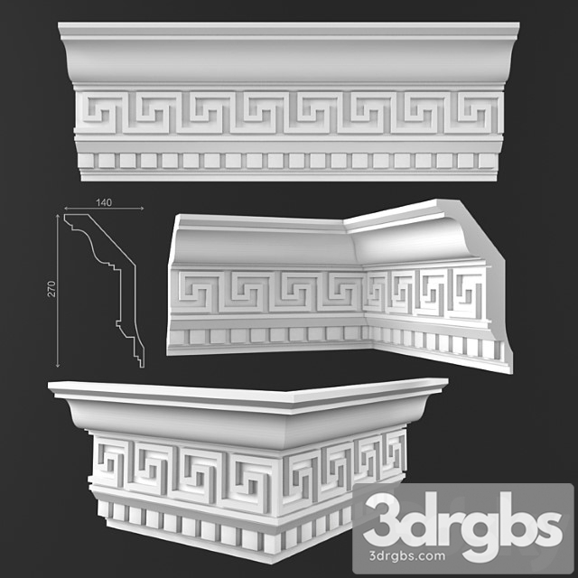 Decorative plaster Ceiling cornice 50 ko 016 gp