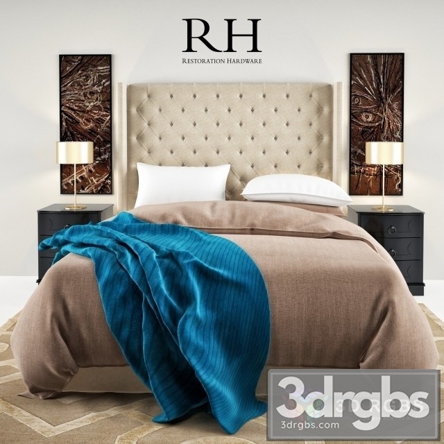 RH Adler Tufted Platform Bed