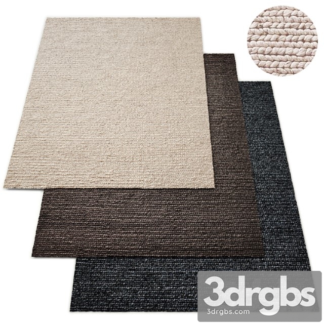 Hand-braided textured wool rug rh collection