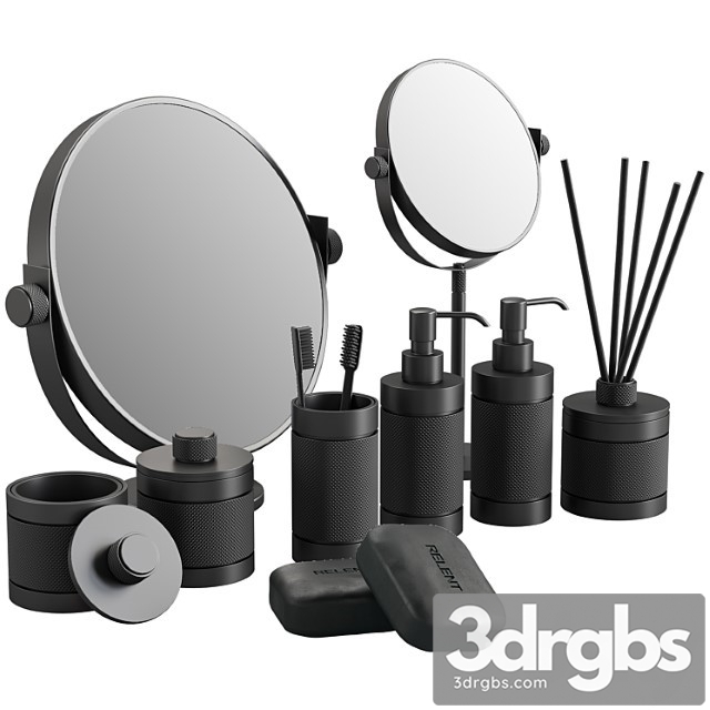 088 Bathroom Decor Set Accessories Charcoal Matte