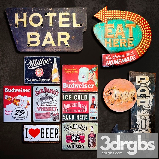 Metal signs №8. bar