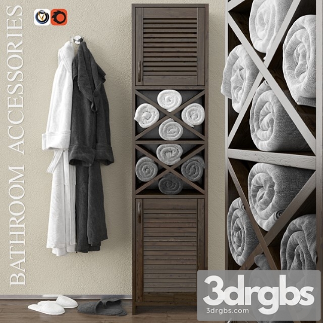 Wardrobe With Towels and Bathrobes