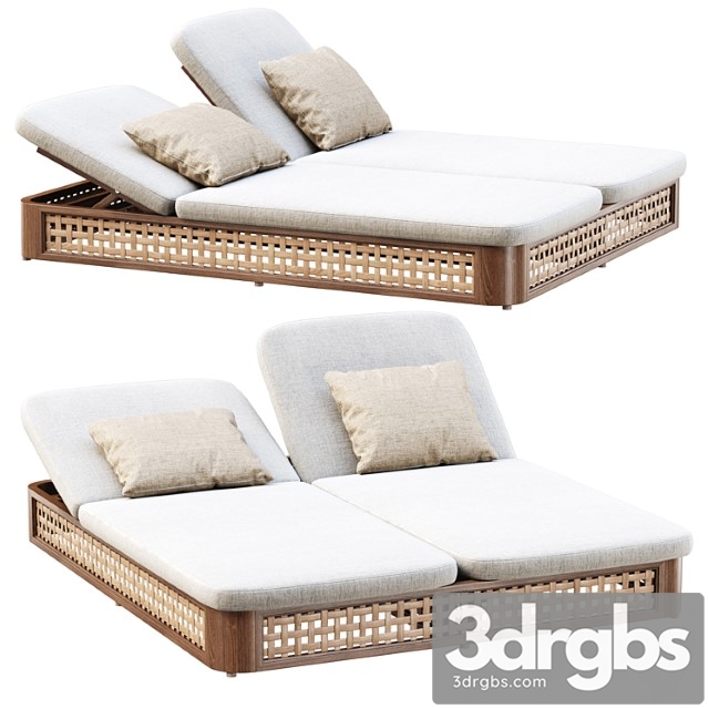 Sofia Rattan Double Chaise Lounge Shezlong