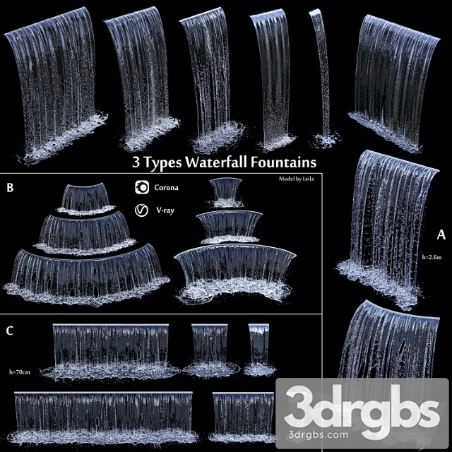 3 Types Of Waterfall Fountains Cascade In Different Sizes