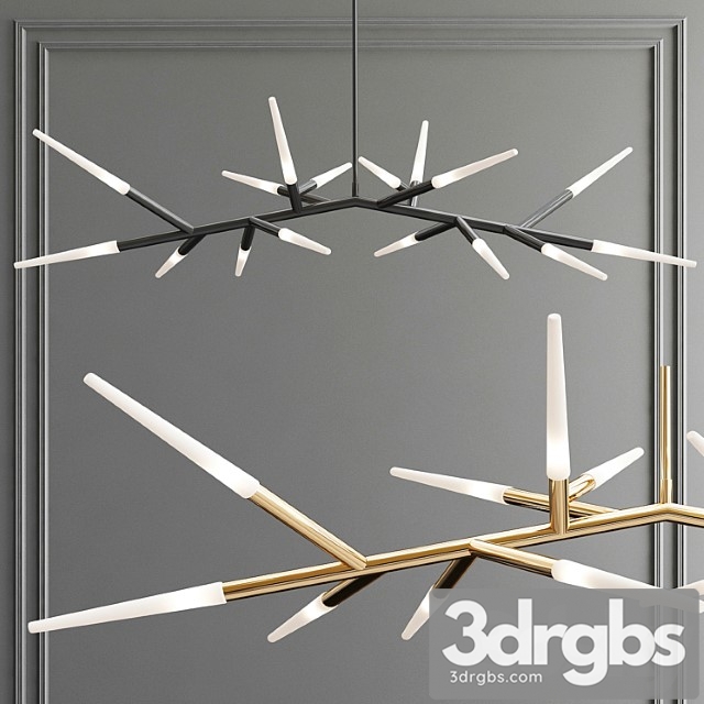 Contemporary multi tube led chandelier