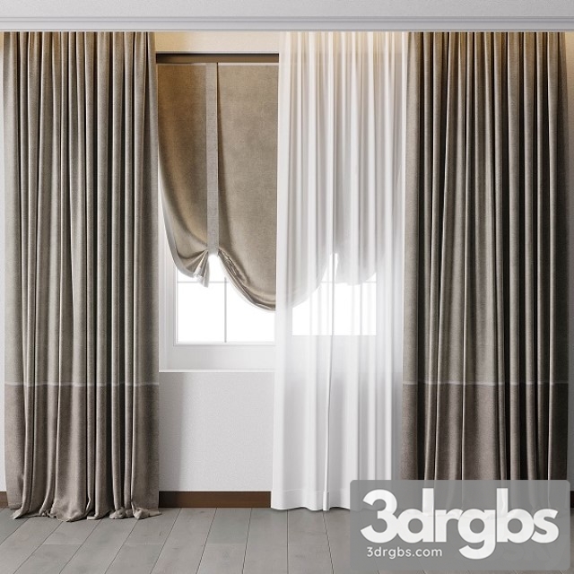 Hadi Curtain With Roman Blind 68