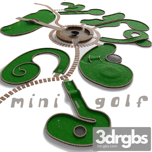 Mini golf. a set of 9 fields