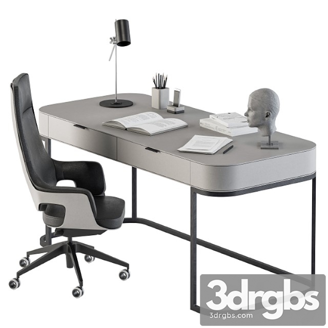 Gray and black writing desk - office set 180