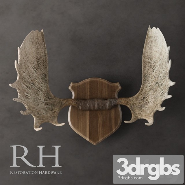 Restoration Hardware Moose Antlers In Cast Resin