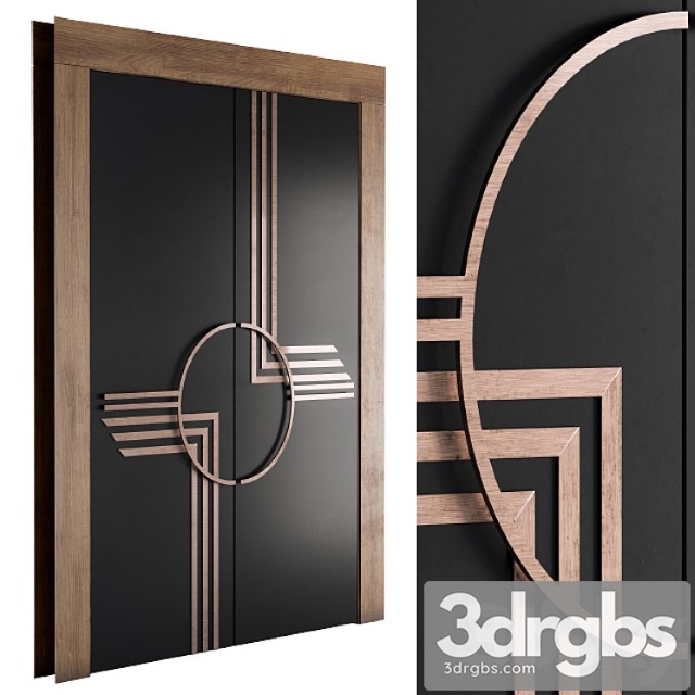 Minimal Black And Gold Door