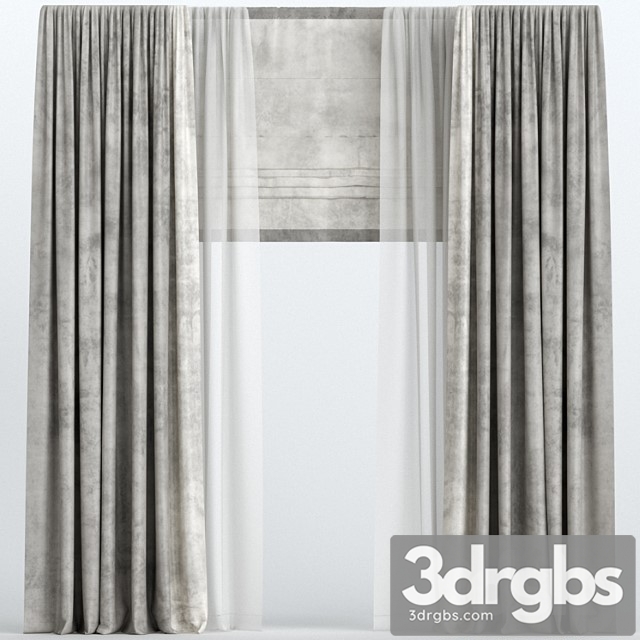 Brown Velvet Curtains With Roman And Tulle