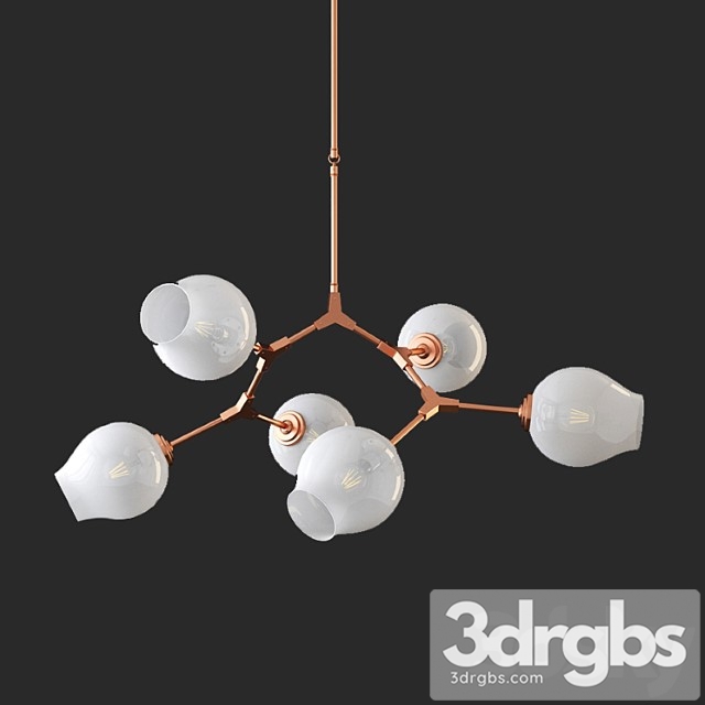 Chandelier branching bubble chandelier 6 milk