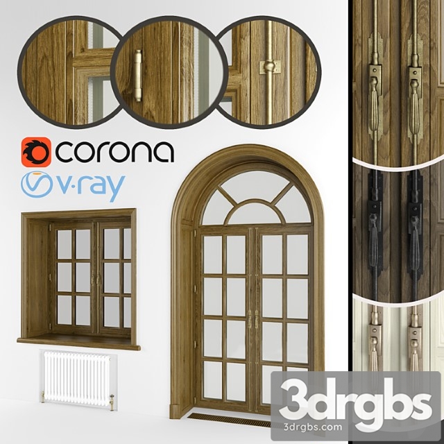 Classic eurowindows and arched door, 3 colors