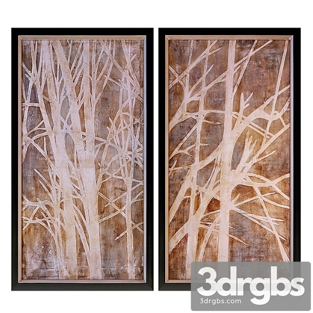 Uttermost Twigs Hand Painted Wall Art Set Of 2