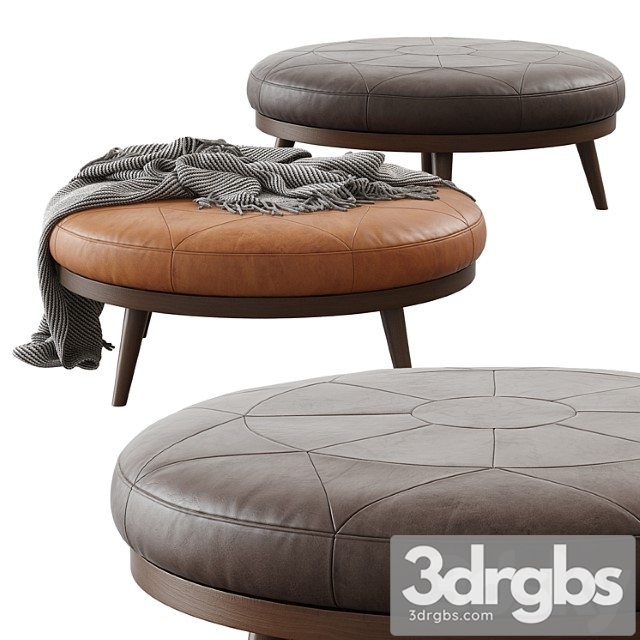 imre round leather ottoman