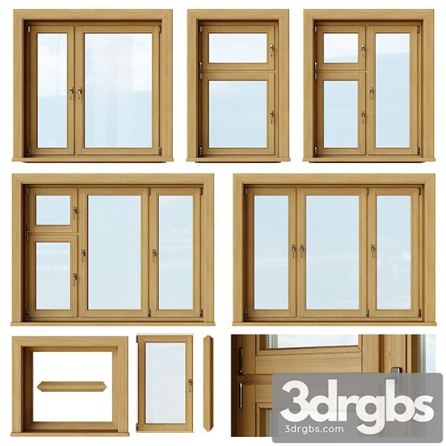 Set of wooden windows 1 + designer