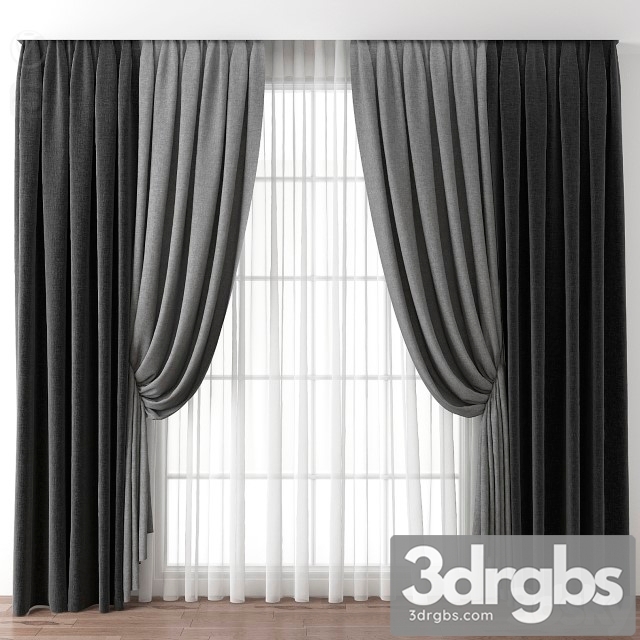 Fabric Gray Curtain