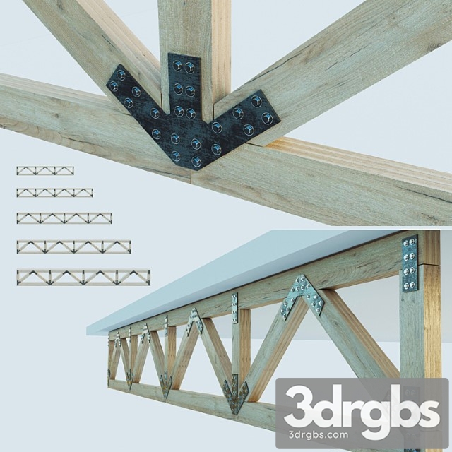 A Set Of Wooden Trusses With Parallel Belts 6m 8m 10m 12m 14m