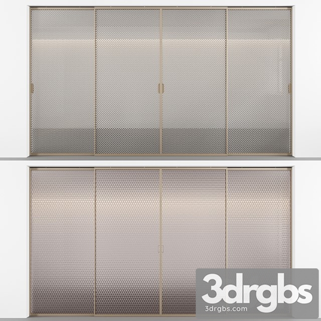 Sliding Doors with Embossed Glass No 3