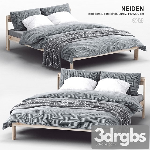 Ikea neiden bed frame, pine birch, luröy 2