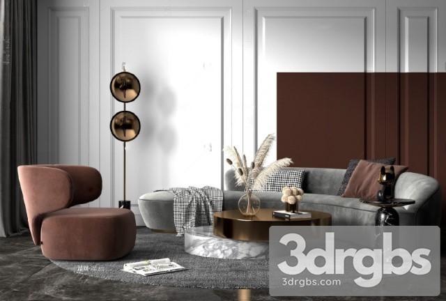 Metallic Style Set Living Room