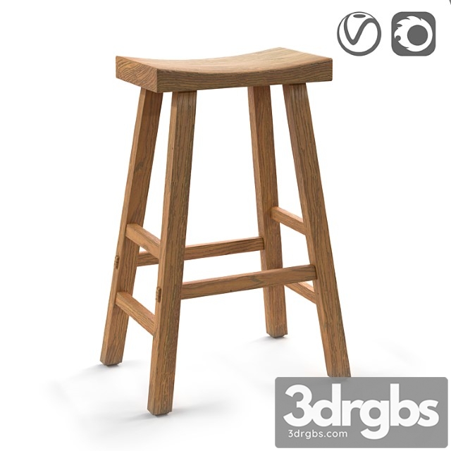 Bar stool from solid elm asayo